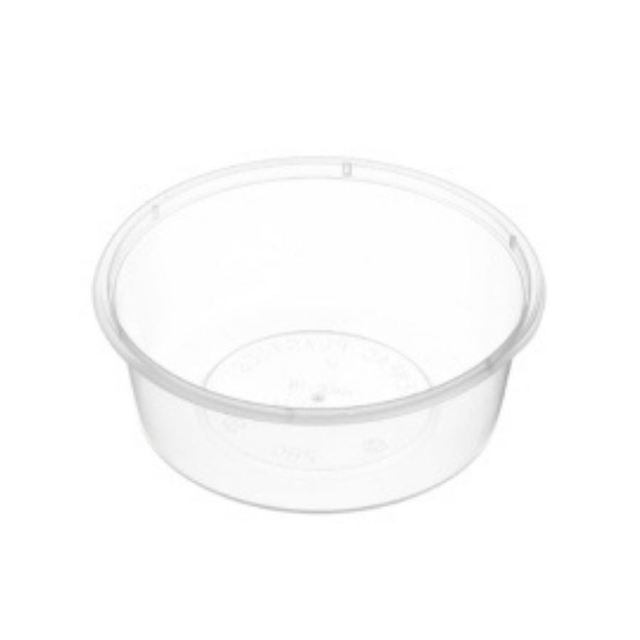 50pk 280ml Round Reusable Plastic Containers (NO LIDS)