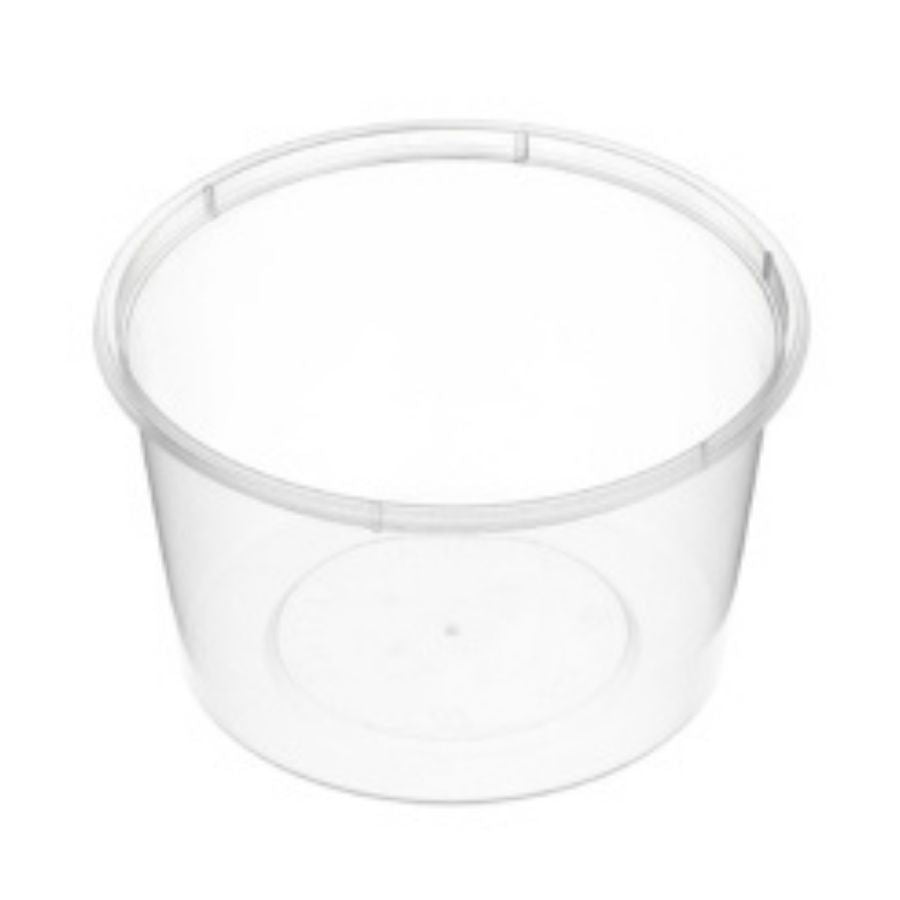 50pk 500ml Round Reusable Plastic Containers (NO LIDS)