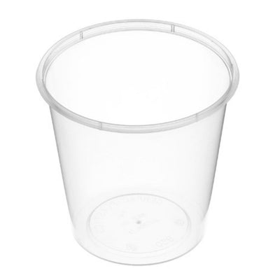 50pk 850ml Round Reusable Plastic Containers (NO LIDS)