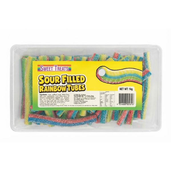 1kg Rainbow Sour Tubes