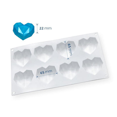 Loyal Eight Geometric Hearts Silicone Mould