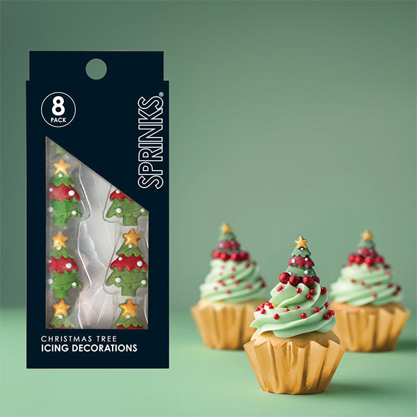 Sprinks Icing Decorations Christmas Trees (8 Pieces)