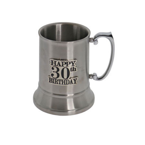 30th Birthday Badge Stainless Steel Beer Mug