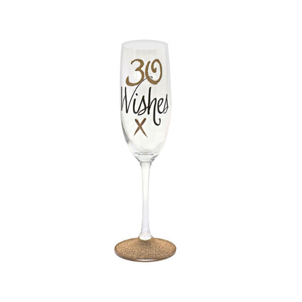 30th Birthday Rose Gold Flute Glass