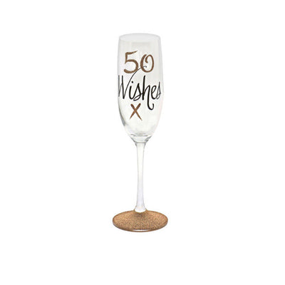 50th Birthday Rose Gold Flute Glass