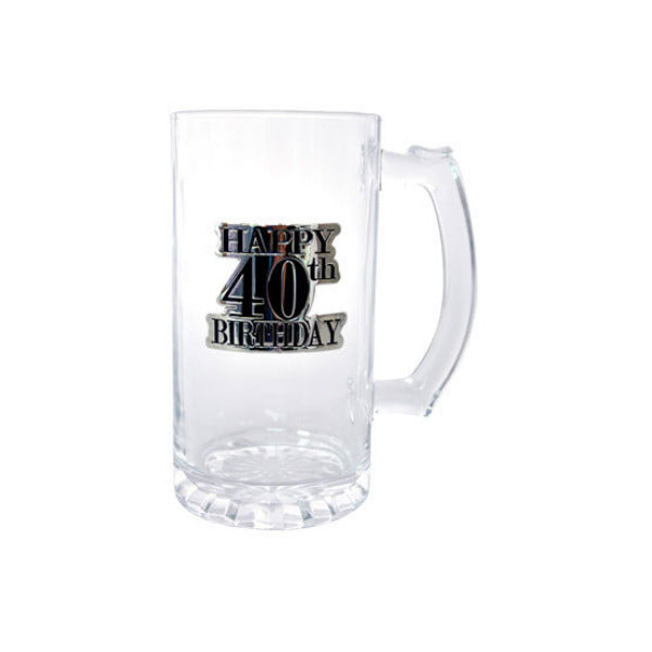 40th Birthday Badged Beer Mug