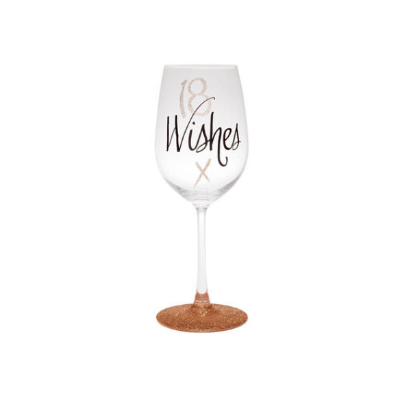 18th Birthday Rose Gold Wine Glass