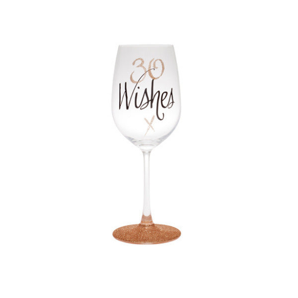 30th Birthday Rose Gold Wine Glass