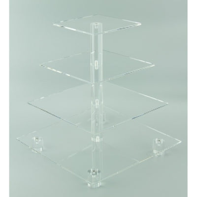 4 Tier Square 4mm Thick Cupcake Stand - Acrylic