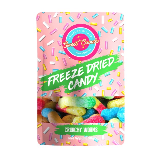 Crunchy Worms Freeze Dried Candy by Sweet Crunch 50g