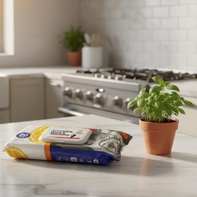 80pk Kitchen Wipes Lemon