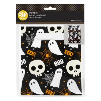 12pk Halloween Spooky Plastic Party Bag