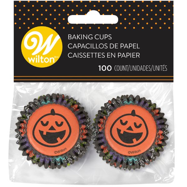 100pk Halloween Pumpkin Baking Cups