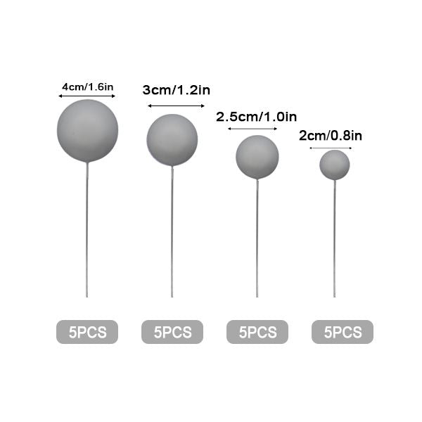 White Matte Ball Toppers 20pk