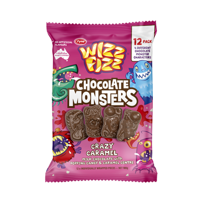 Wizz Fizz Crazy Caramel Chocolate Monsters 180g