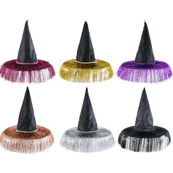Witch Hat With Tinsel (colour or design selected at random)
