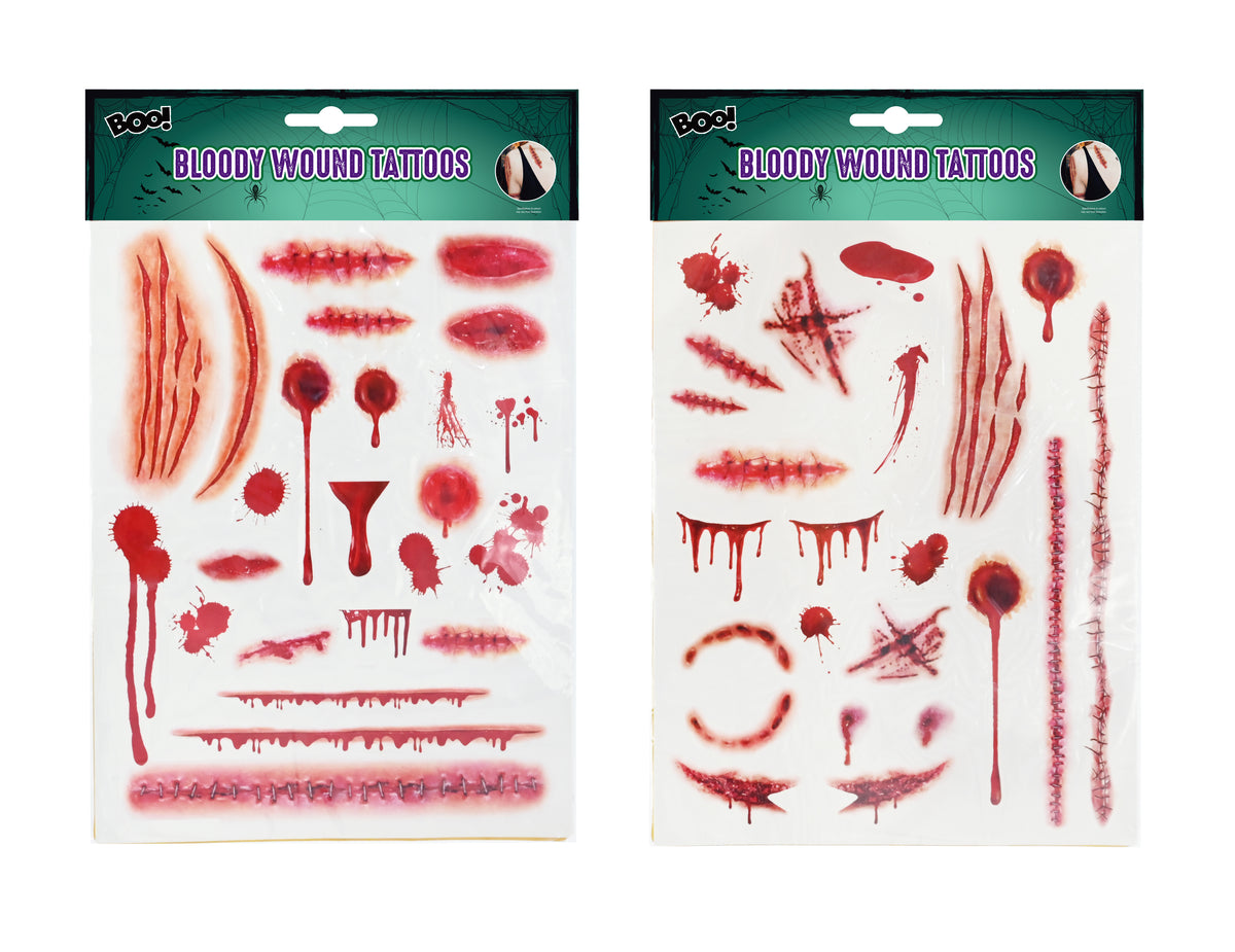 Bloody Wound Tattoos (colour or design selected at random)