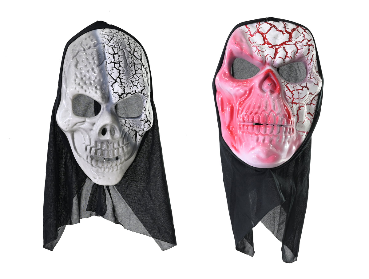 Cracked Skull Hooded Mask (colour or design selected at random)