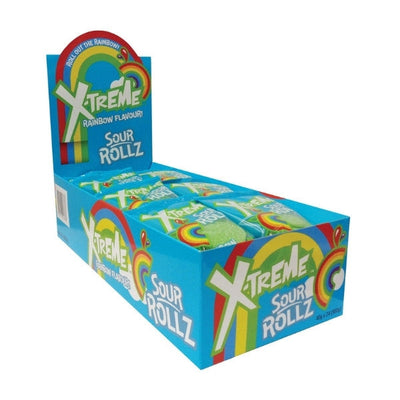 24pk X-Treme Rainbow Sour Rollz 40g