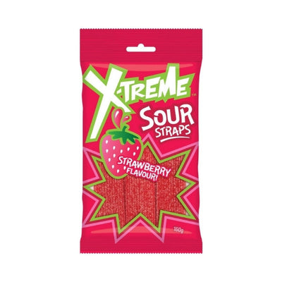 X-Treme Strawberry Sour Straps 160g