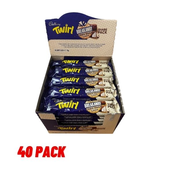 40pk Cadbury Twirl Breakaway Cookie Dough 58g (Short Dated)