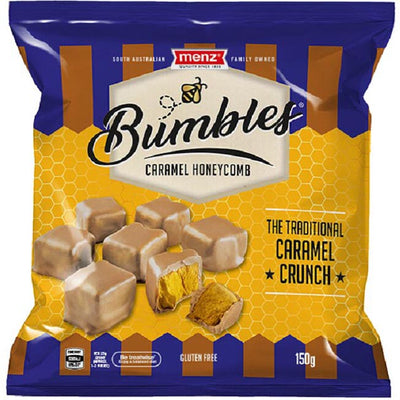 Menz Bumbles Caramel Choc Honeycomb 150g