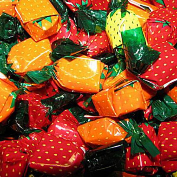 1kg Assorted Fruit Filled Wrapped Lollies