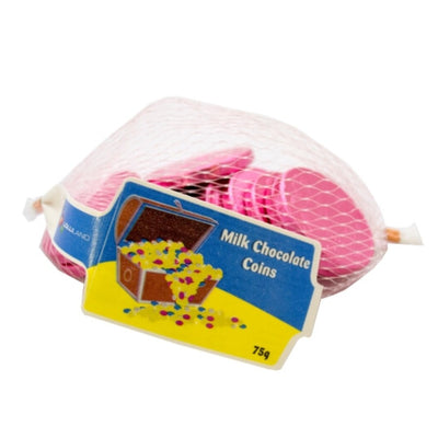 Pink Milk Chocolate Coins 75g (approximately 10-11 pieces)