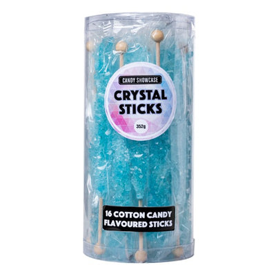 16pk Baby Blue Cotton Candy Crystal Sticks 352g