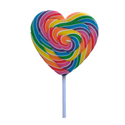 Mega Rainbow Swirl Heart Pop 85g