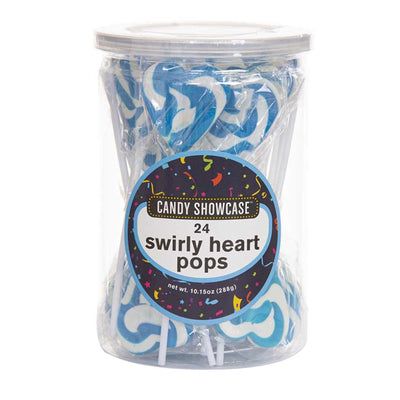Blue Swirl Heart Pop 24pk 288g