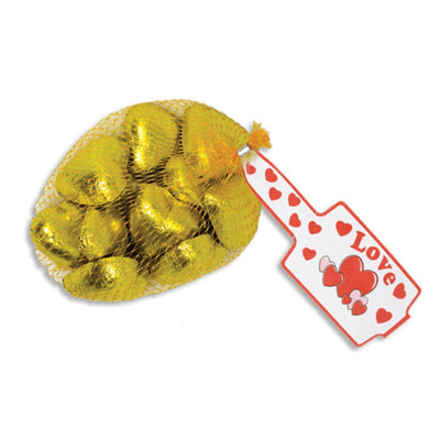 Gold Milk Chocolate Hearts 77g (approximately 10-11 pieces)