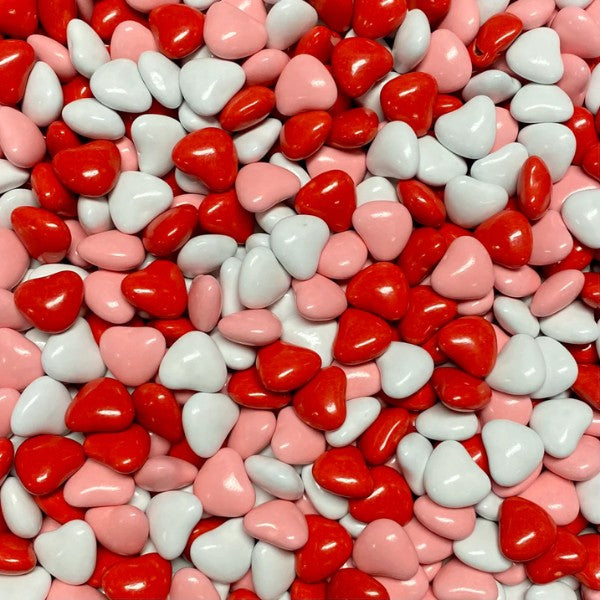 1kg Candy Coated Red Chocolate Hearts