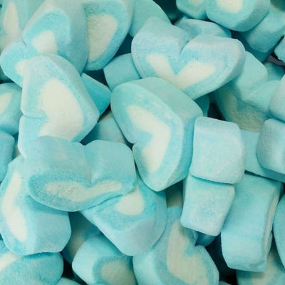 Blue and White Heart Marshmallows 800g