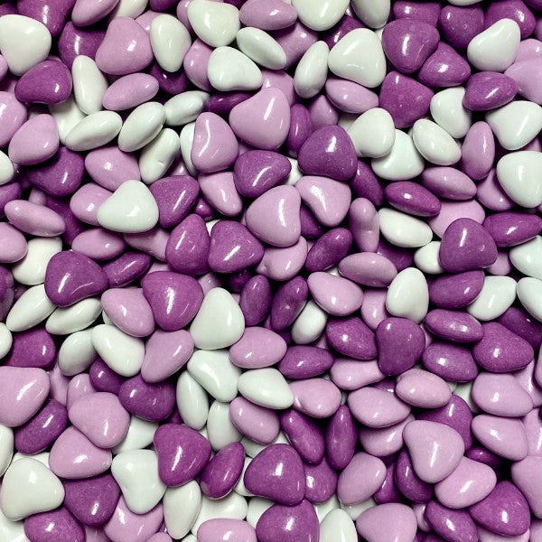 1kg Candy Coated Purple Chocolate Hearts