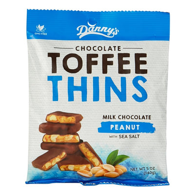 Danny's Toffee Thins - Milk Chocolate Peanut with Sea Salt 140g