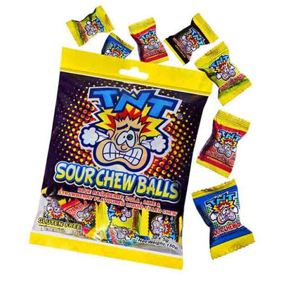 TNT Assorted Sour Chew Balls 150g