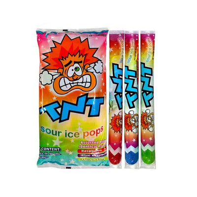 10pk TNT Assorted Sour Ice Pops 90ml